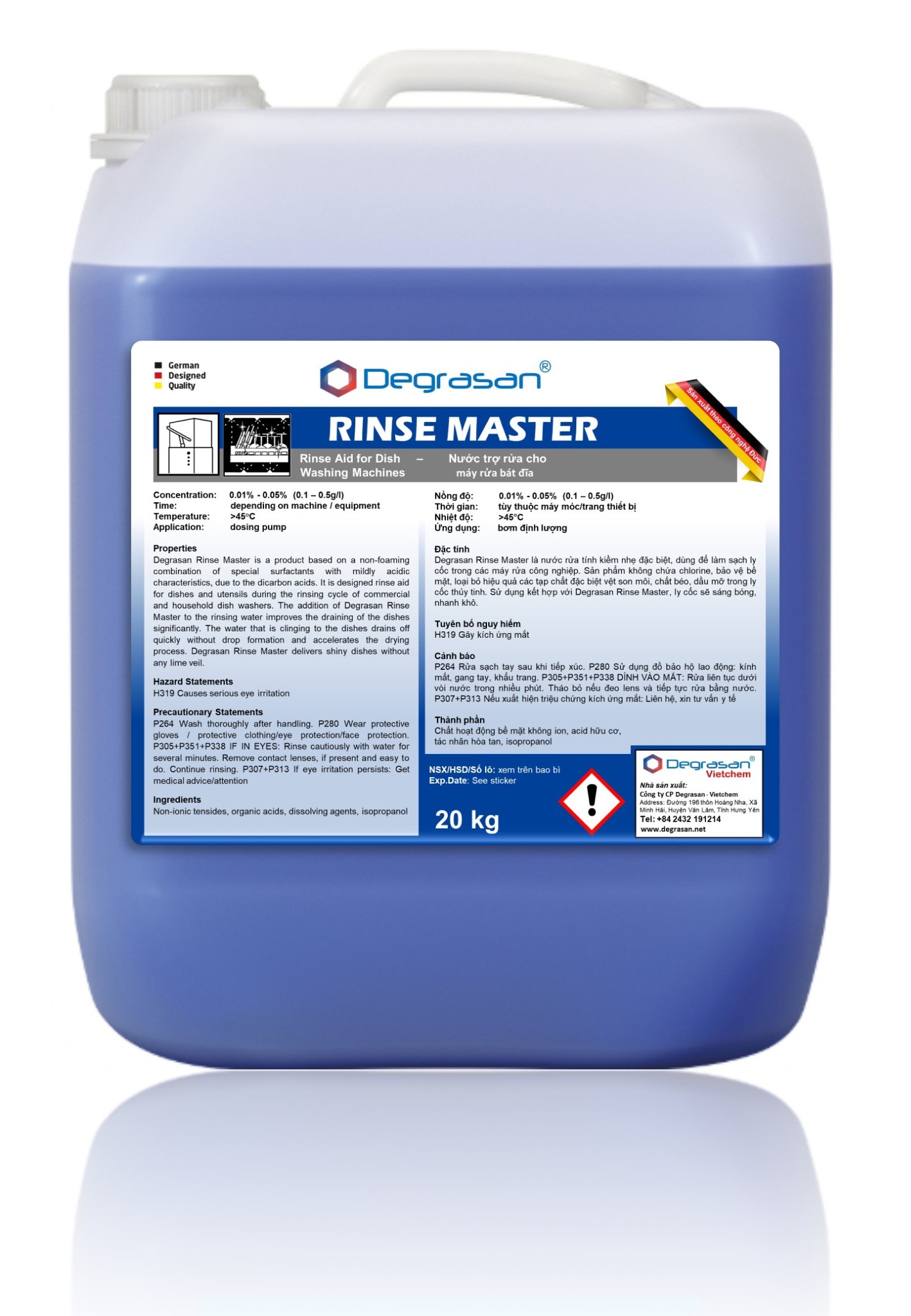 Degrasan® Rinse Master - Chất tráng khô cho máy rửa bát loại 23L - Ảnh 2